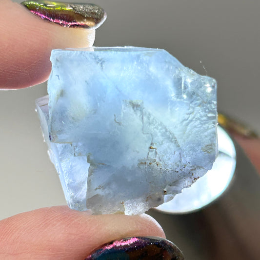 #8 Blue Fluorite from La Barre Mine, Puy-de-Dôme, Auvergne-Rhône-Alpes, France 🇫🇷 Old Stock