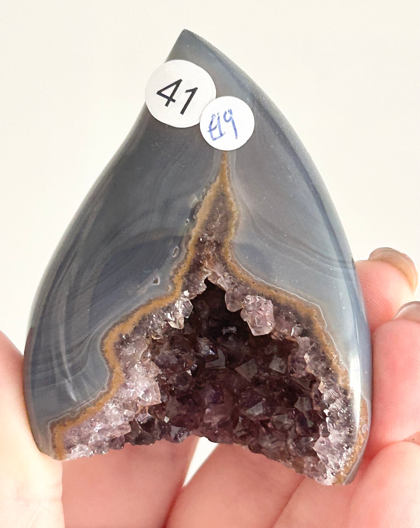 Red & Purple Amethyst with Grey Agate Small Flame 🔥 Polished from Uruguay 🇺🇾