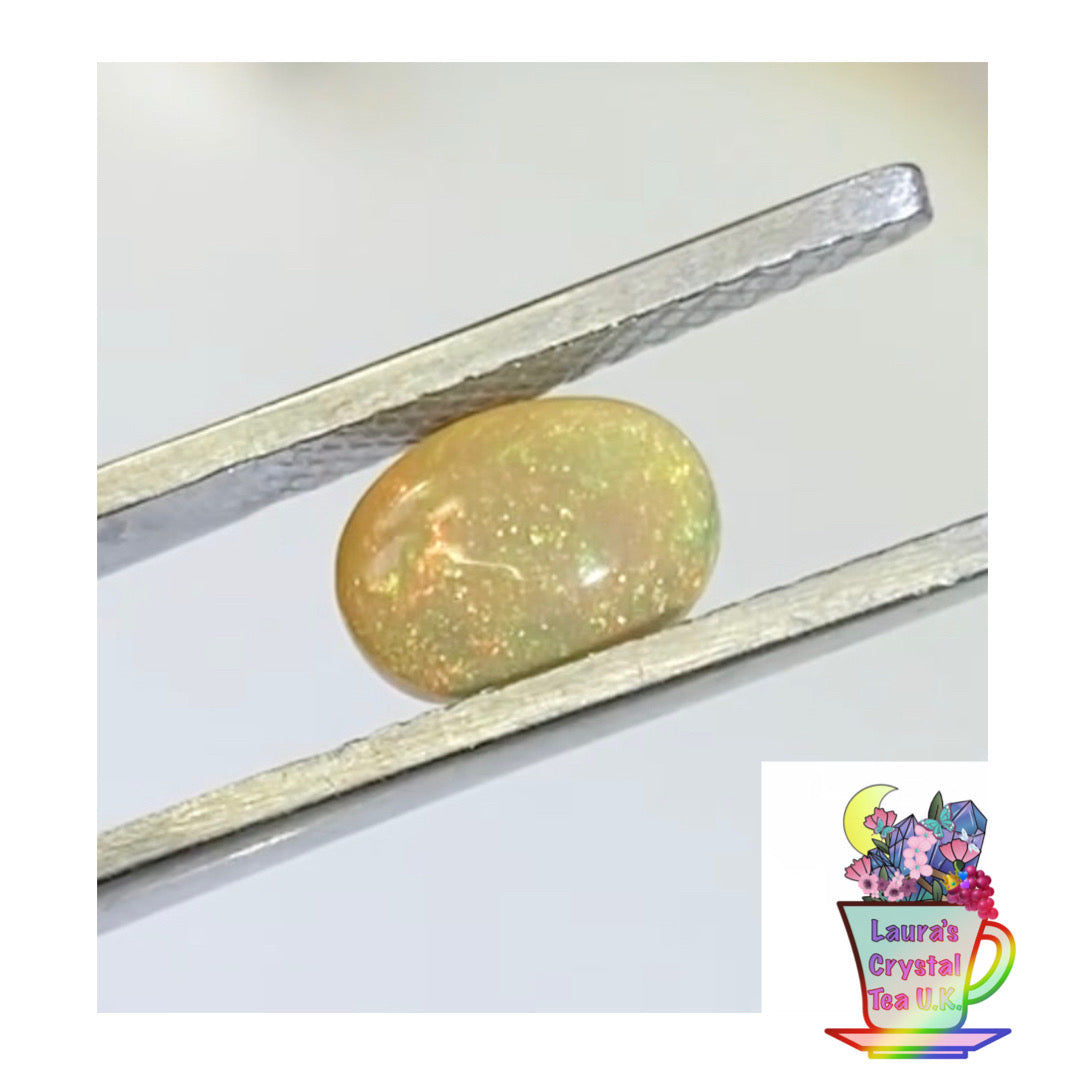 Honey Welo Opal Oval Cabochon 0.82ct Gemstone From Ethiopia 🇪🇹
