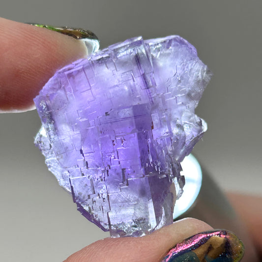 Blue-Purple Step Fluorite from Berbes Quarry, Berbes Mining Area, Ribadesella, Asturias, Spain 🇪🇸 (Closed Quarry - Mined in 1980s) #5 High Quality