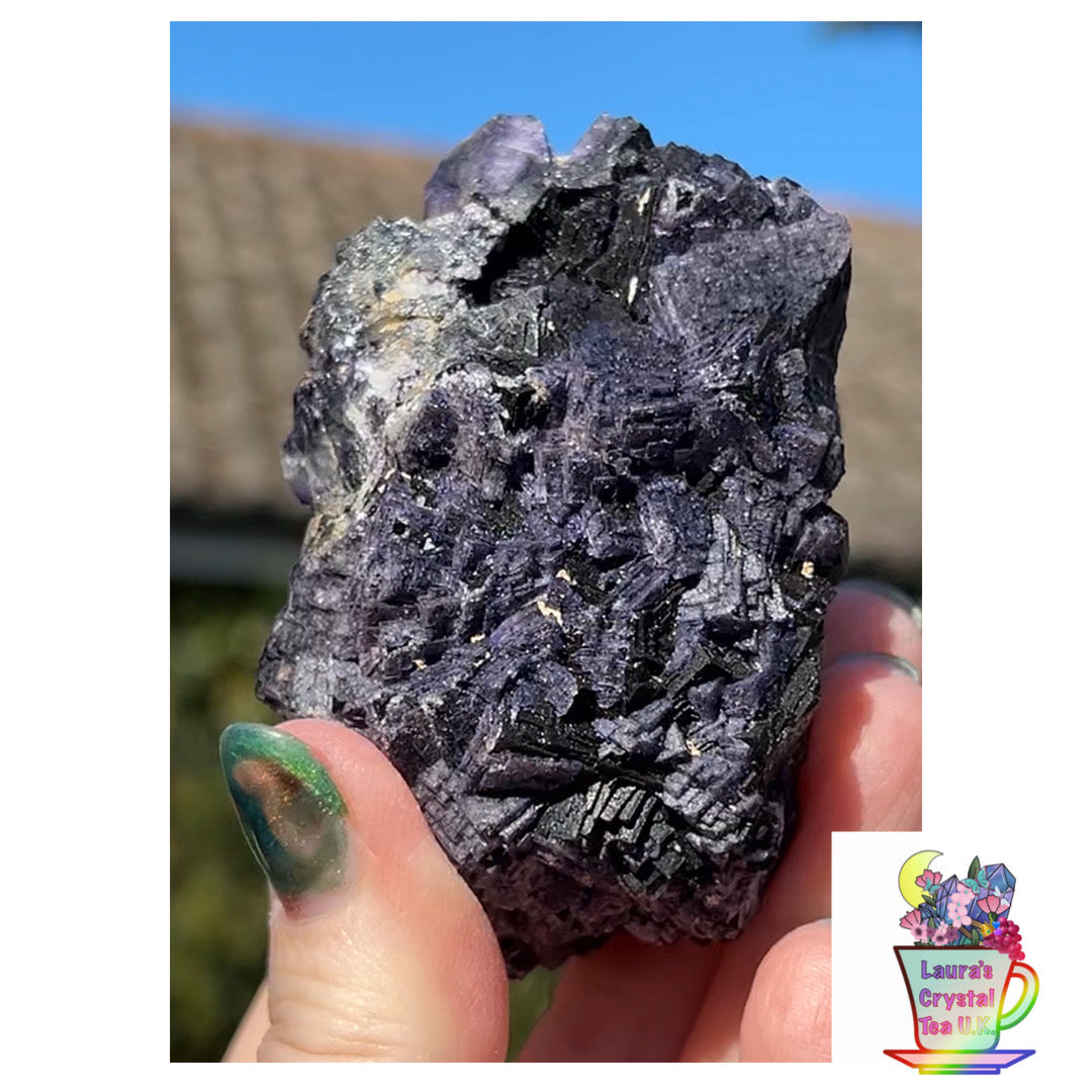 ‘Black Jack’ Blue John Fluorite #2 from Old Tor Mine, National Trust Property, Castleton, High Peak, Derbyshire, U.K. 🇬🇧 Independently Mined in 1980s - Closed Mine