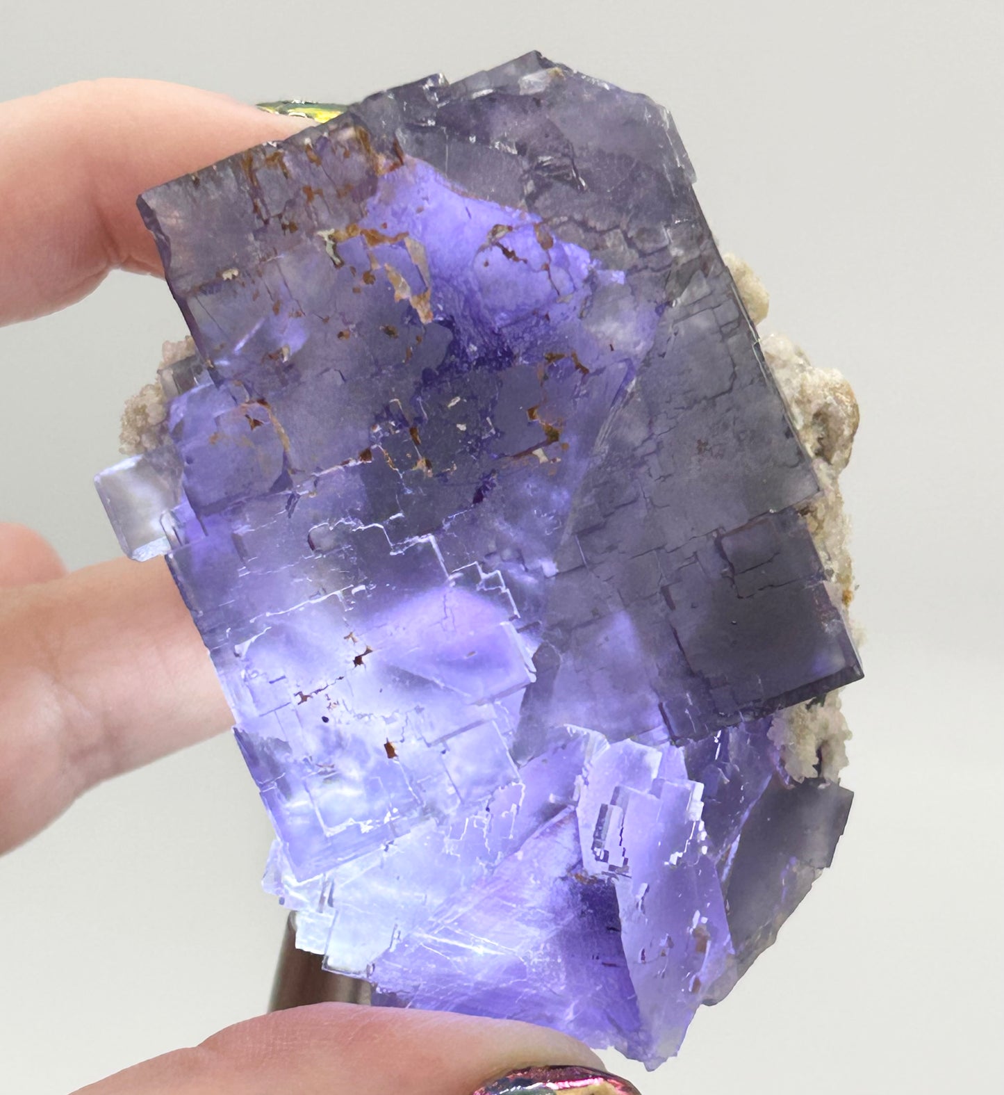 Blue-Purple Step Fluorite XL from Berbes Quarry, Berbes Mining Area, Ribadesella, Asturias, Spain 🇪🇸 (Closed Quarry - Mined in 1980s) #1 High Quality