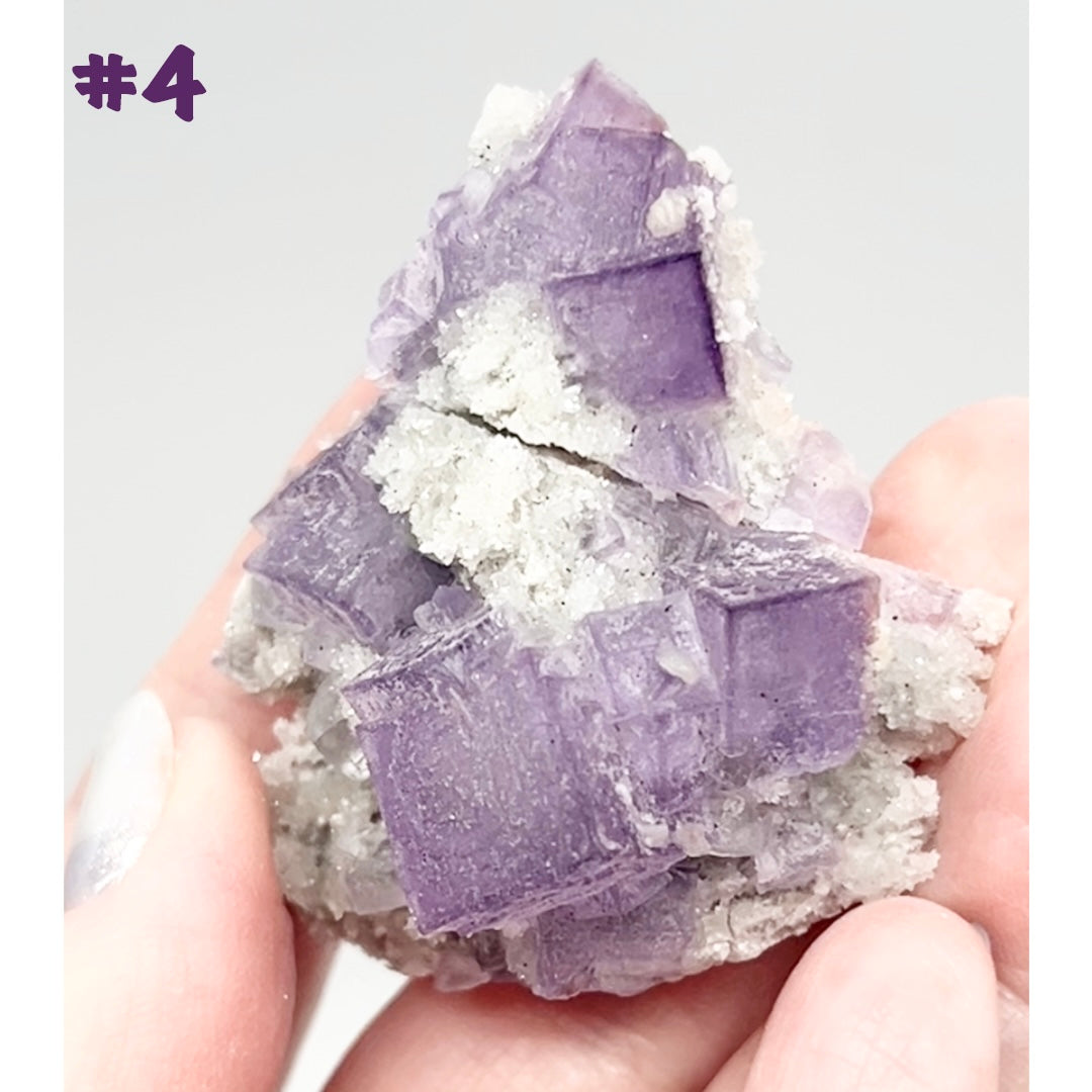 El Filo Fluorite #4 White-Purple Fluorite from El Filo Mine, Mapaimi, Durango, México 🇲🇽 Repaired