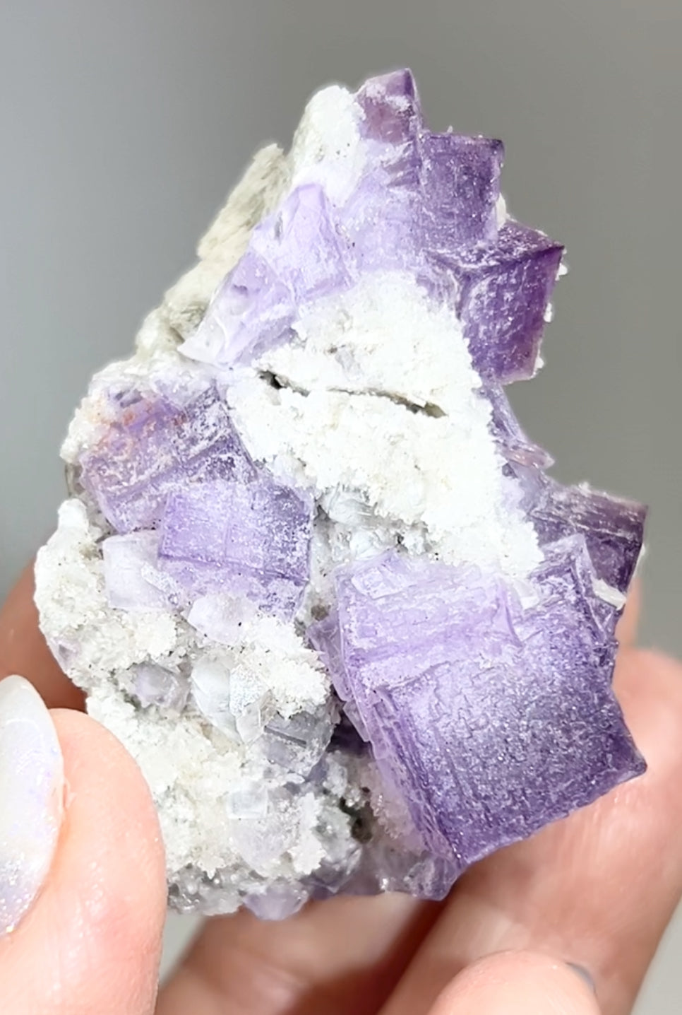 El Filo Fluorite #4 White-Purple Fluorite from El Filo Mine, Mapaimi, Durango, México 🇲🇽 Repaired