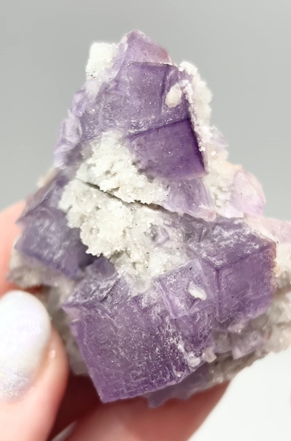 El Filo Fluorite #4 White-Purple Fluorite from El Filo Mine, Mapaimi, Durango, México 🇲🇽 Repaired