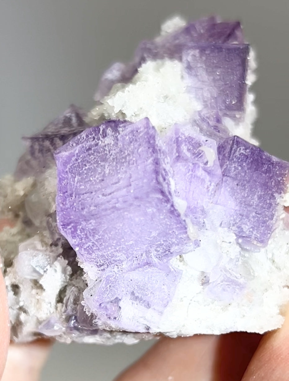 El Filo Fluorite #4 White-Purple Fluorite from El Filo Mine, Mapaimi, Durango, México 🇲🇽 Repaired