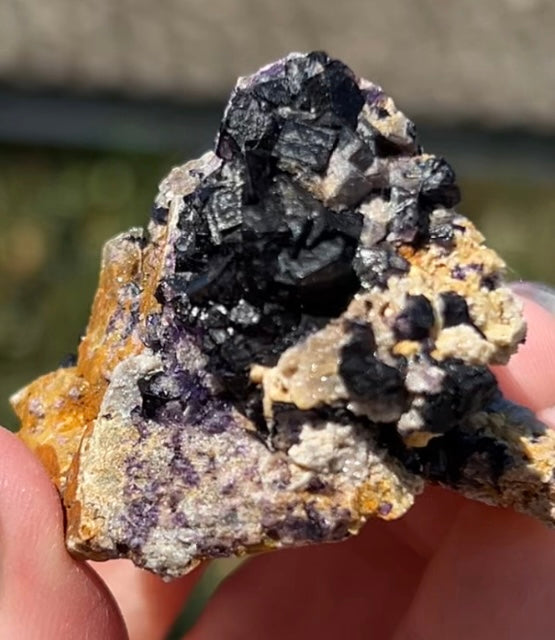 Blueberry Fluorite with Calcite from Smalldale Mine, Bradwell, Derbyshire, U.K. 🇬🇧 (Old Stock - Independently Mined) - Pick Your Specimen