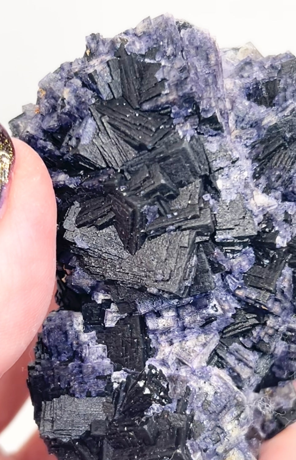 ‘Black Jack’ Blue John Fluorite #1 from Old Tor Mine, National Trust Property, Castleton, High Peak, Derbyshire, U.K. 🇬🇧 Independently Mined in 1980s - Closed Mine