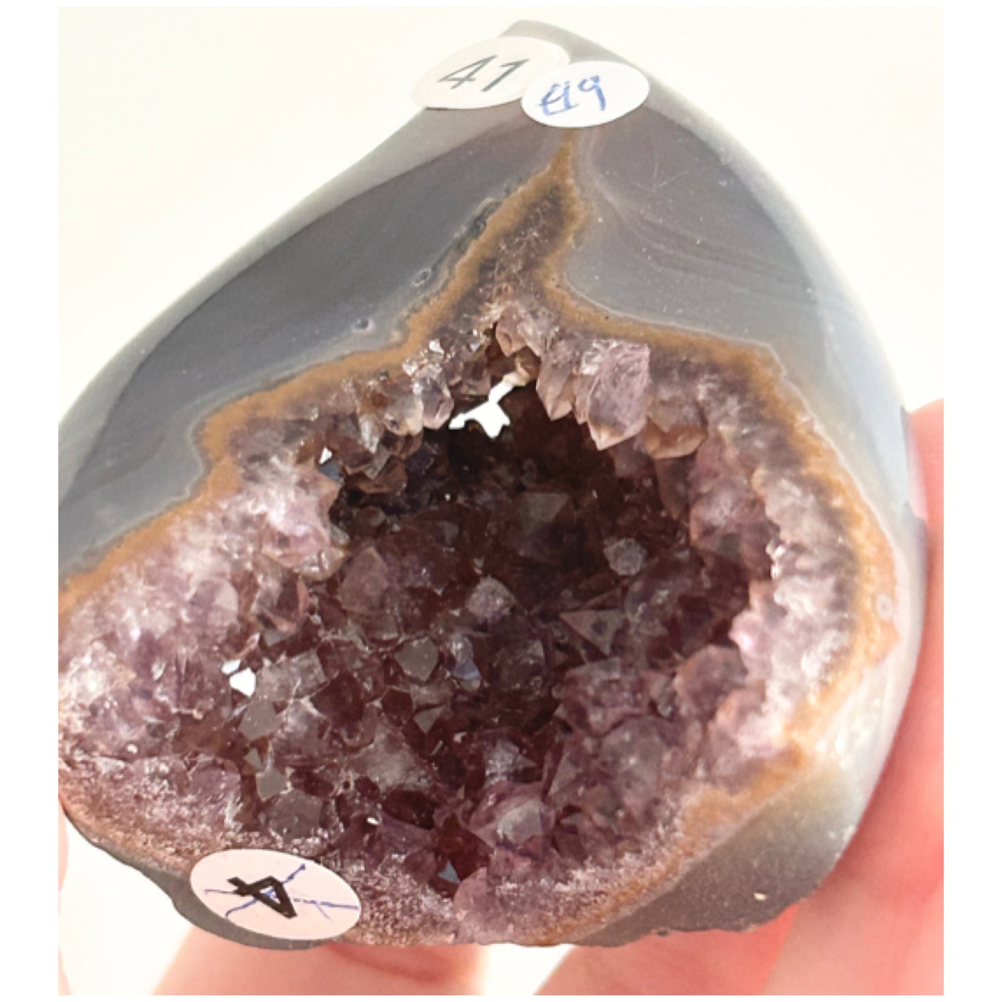 Red & Purple Amethyst with Grey Agate Small Flame 🔥 Polished from Uruguay 🇺🇾