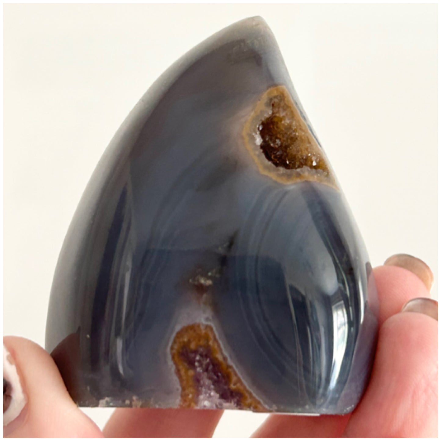 Red & Purple Amethyst with Grey Agate Small Flame 🔥 Polished from Uruguay 🇺🇾