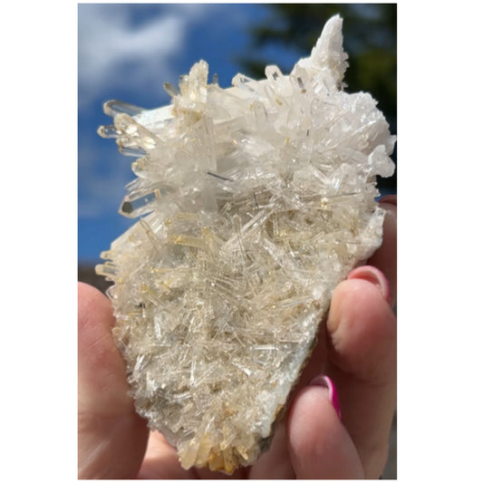 Mango Needle Quartz with Pink Inclusions Large Cluster from Columbia 🇨🇴 #2