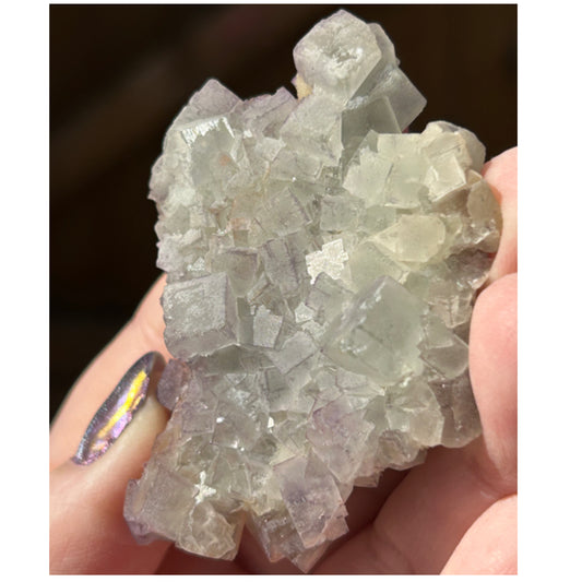 QR Code White & Purple Fluorite from Yong Chun Mine, Fujian Province, China 🇨🇳