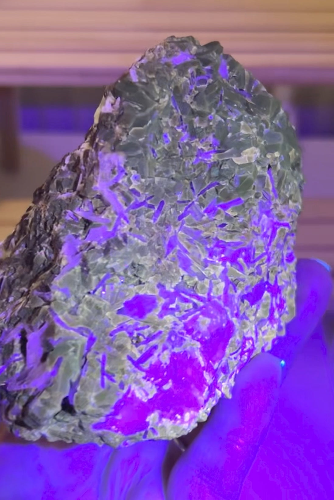 Rootbeer 🍺 Fluorite with Celestite & Calcite (Green UV) from White Rock Quarry, Ohio, USA 🇺🇸 Number 1