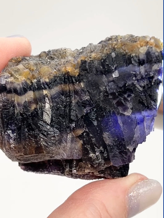Blue John Fluorite Number 28, 29 & 30 from Odin Mine, Castleton, High Peak, Derbyshire, U.K. 🇬🇧 Independently Mined in 1970 to 1980s - Closed Mine