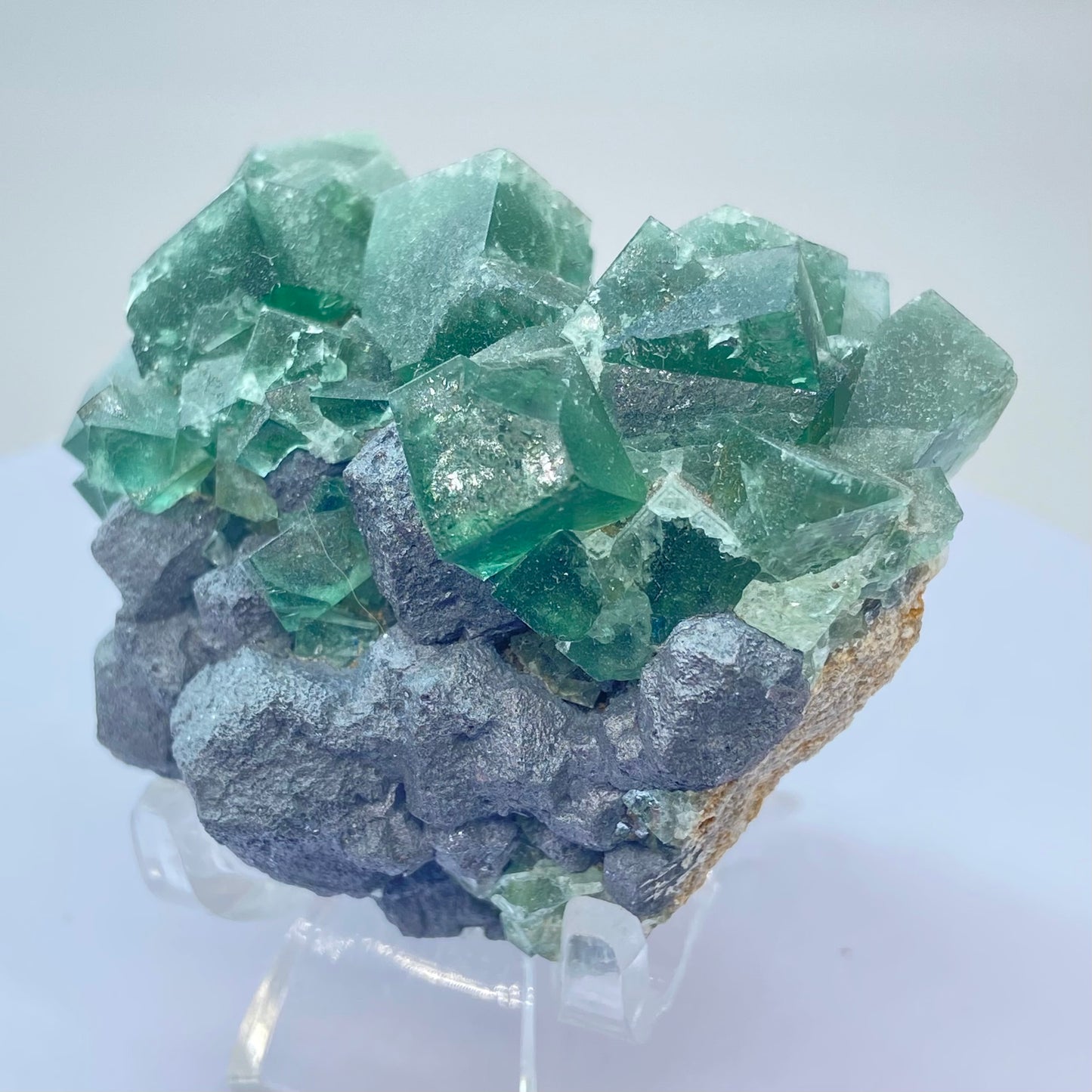 #1 Greedy Hog Colour Change Green Fluorite With Galena From The Greedy Hog Pocket, Diana Maria Mine, Weardale, County Durham, U.K.