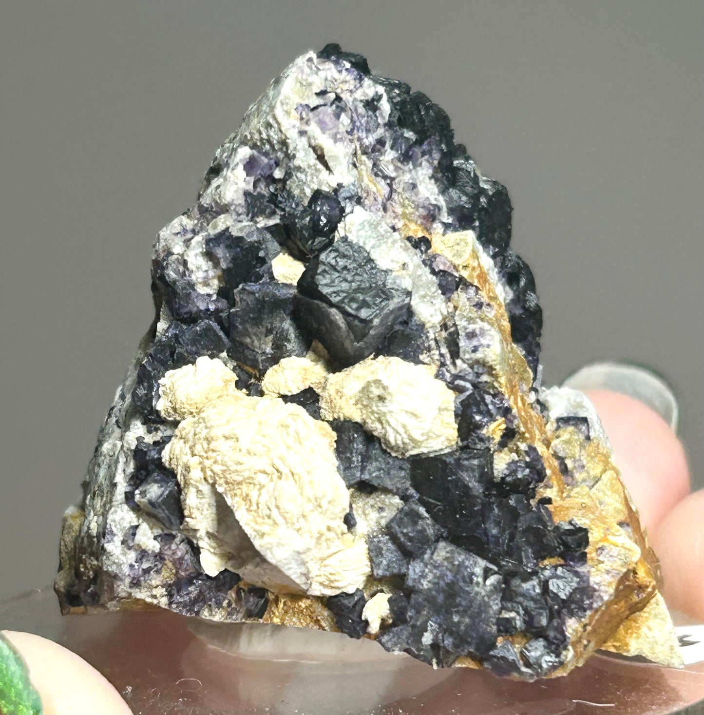 Blueberry Fluorite with Calcite from Smalldale Mine, Bradwell, Derbyshire, U.K. 🇬🇧 (Old Stock - Independently Mined) - Pick Your Specimen