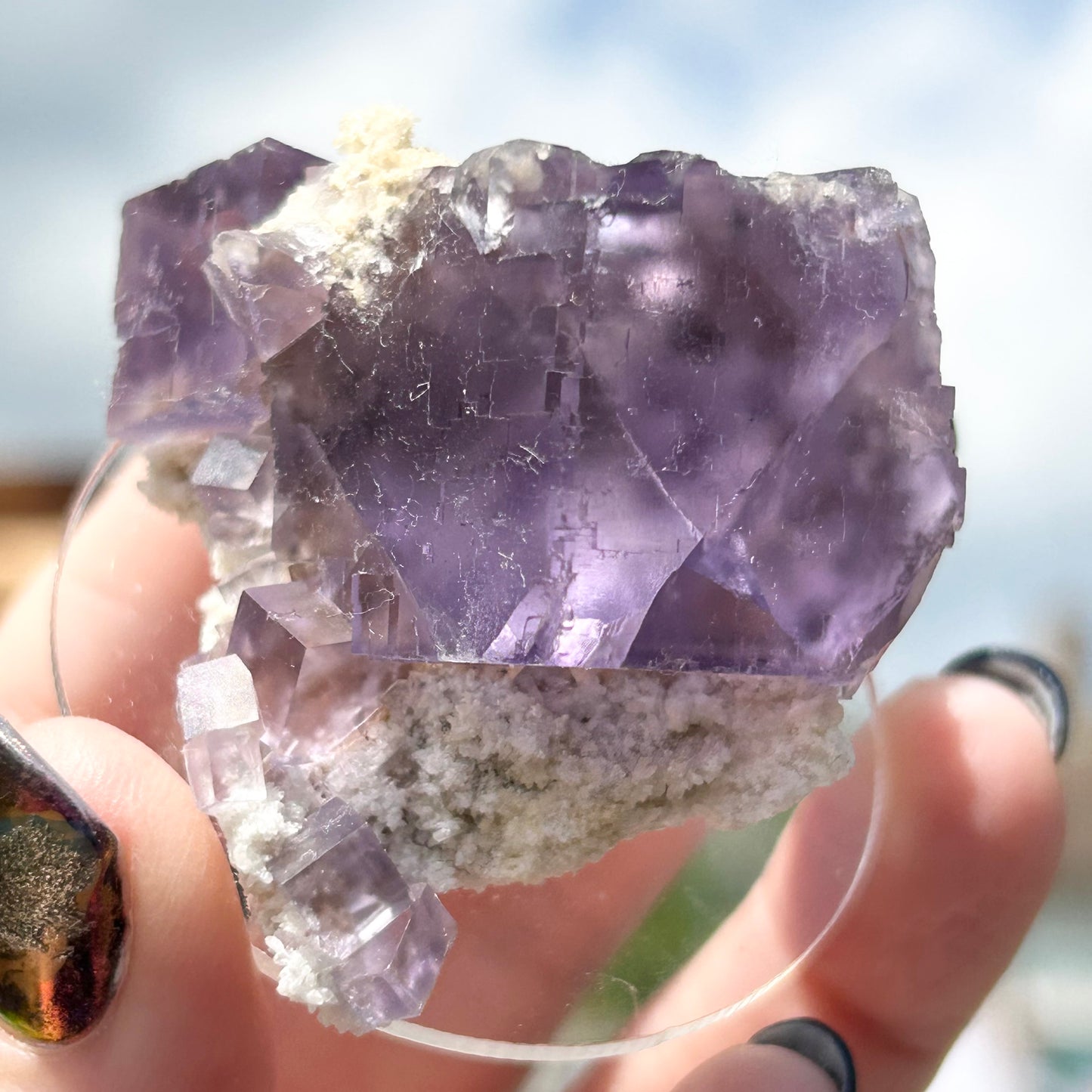 Blue-Purple Step Fluorite Large from Berbes Quarry, Berbes Mining Area, Ribadesella, Asturias, Spain 🇪🇸 (Closed Quarry - Mined in 1980s) #2 High Quality