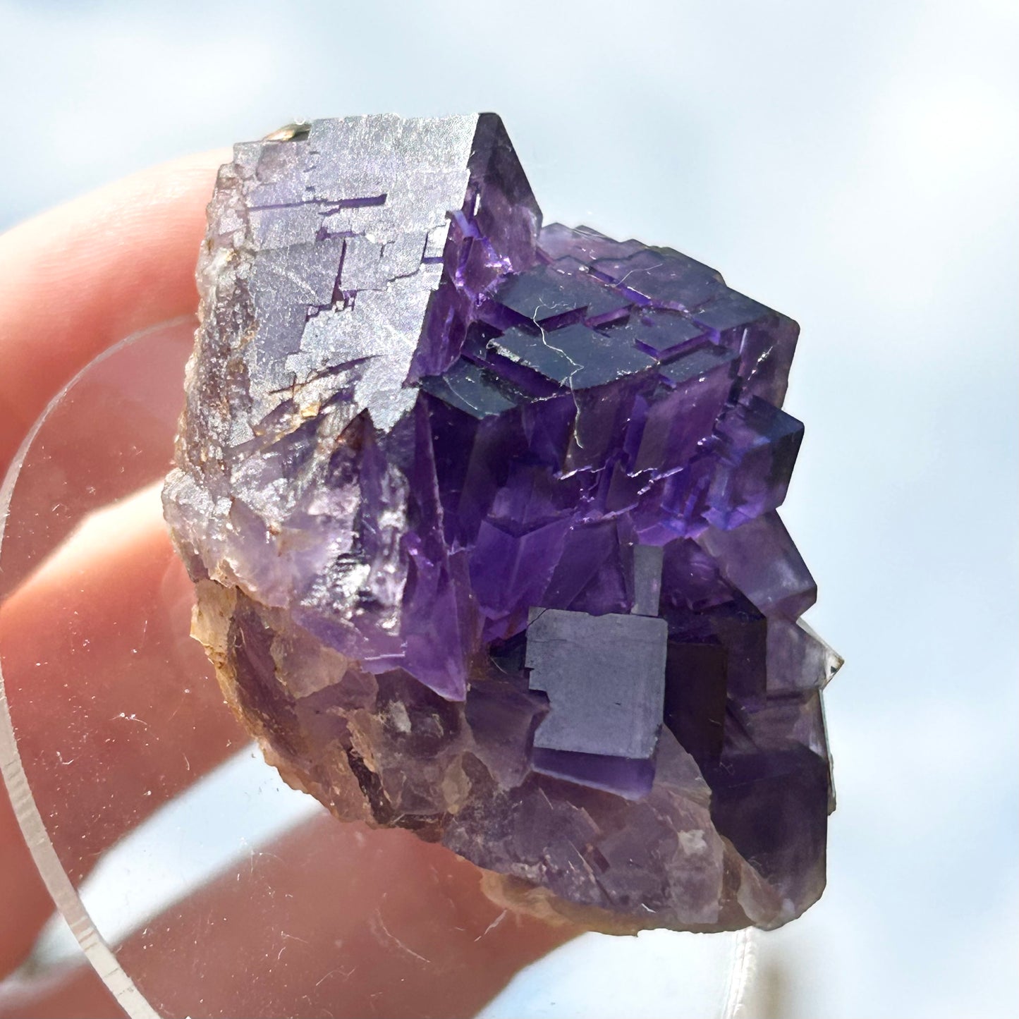 Blue-Purple Step Fluorite from Berbes Quarry, Berbes Mining Area, Ribadesella, Asturias, Spain 🇪🇸 (Closed Quarry - Mined in 1980s) #4 High Quality