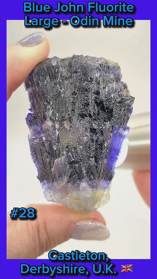Blue John Fluorite Number 28, 29 & 30 from Odin Mine, Castleton, High Peak, Derbyshire, U.K. 🇬🇧 Independently Mined in 1970 to 1980s - Closed Mine